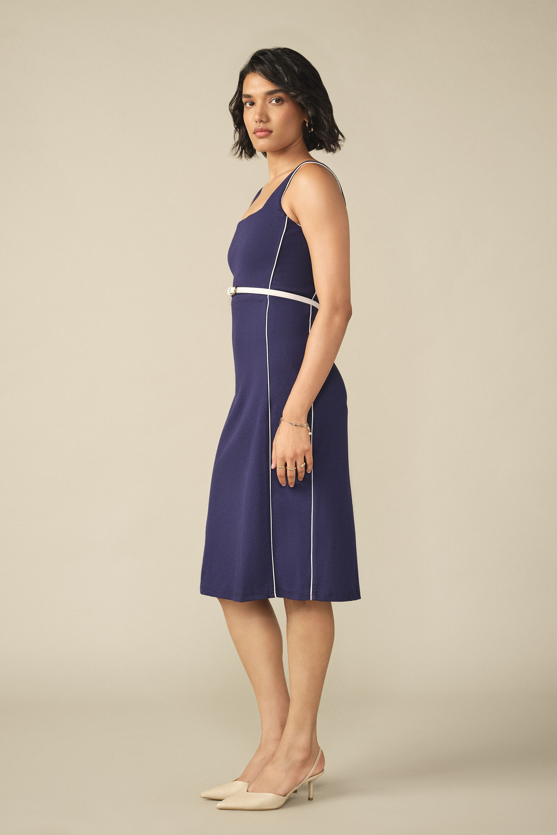 Bodycon Dress in Navy, Navy, image 2